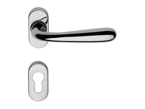 GARDA ZINCRAL - Classic style brass door handle on rose with lock _ LINEA CALI'